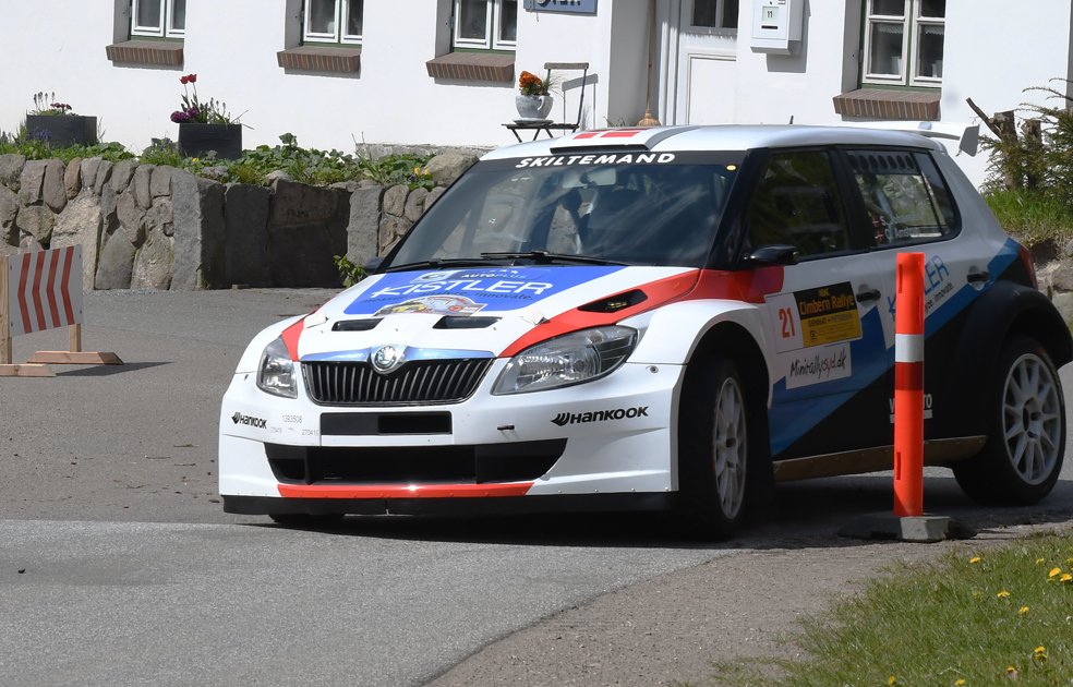 Steen Johansen og Claus Amstrup på vej mod mål på dagens første hastighedsprøve i det slesvigske Cimbern Rallye
(Foto: MD - Specialpress@gmail.com)